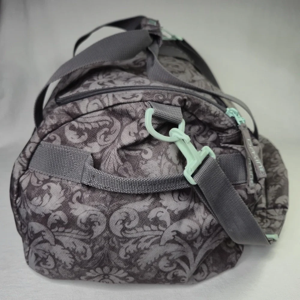 Dakine EQ 31L Duffle Duffel Gray Grey Floral Damask Medium Teal Embroidered Bag